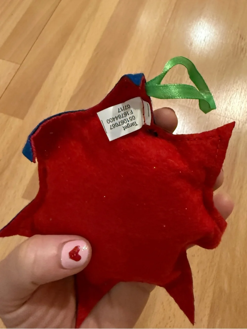 Target Blue Star Sequin 'S' Holiday Ornament with Red Accent